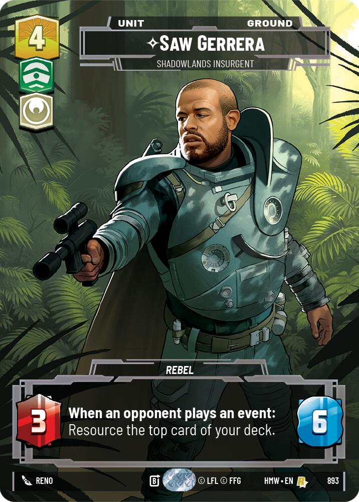 Saw Gerrera - Shadowlands Insurgent [Prestige Foil] (Homeworlds)(HMW-893)(R)