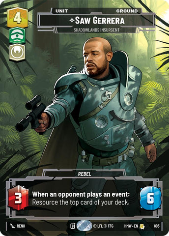 Saw Gerrera - Shadowlands Insurgent [Prestige Foil] (Homeworlds)(HMW-893)(R)