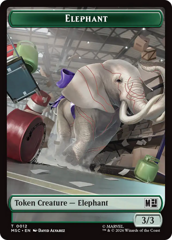 Angel // Elephant Double-Sided Token [Marvel Super Heroes Commander Tokens]