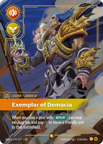 Jarvan IV, Exemplar of Demacia (Overnumbered) (Foil) (Radiance)(RAD-176/167)(O/AA)