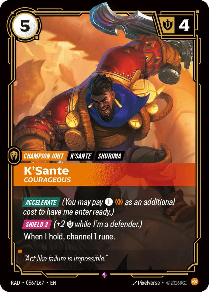 K'Sante, Courageous (Foil) (Radiance)(RAD-086/167)(R)
