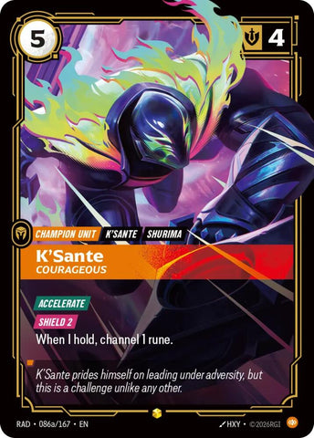 K'Sante, Courageous (Alternate Art) (Foil) (Radiance)(RAD-086a/167)(O/AA)