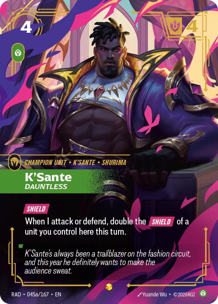 K'Sante, Dauntless (Alternate Art) (Foil) (Radiance)(RAD-045a/167)(O/AA)