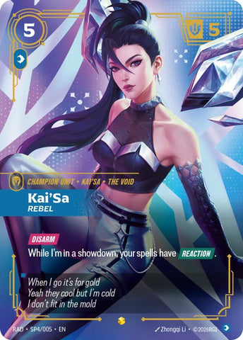 Kai'Sa, Rebel (K/DA Special Art Card) (Foil) (Radiance)(RAD-SP4/005)(O/AA)