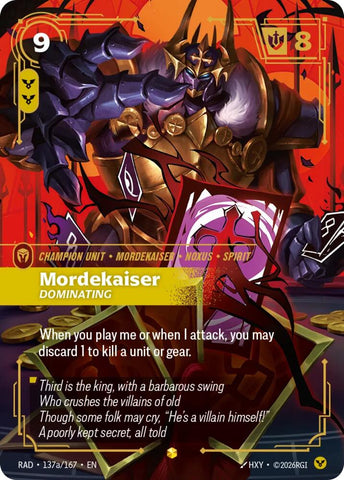 Mordekaiser, Dominating (Alternate Art) (Foil) (Radiance)(RAD-137a/167)(O/AA)