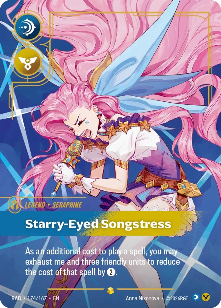 Seraphine, Starry-Eyed Songstress (Overnumbered) (Foil) (Radiance)(RAD-174/167)(O/AA)