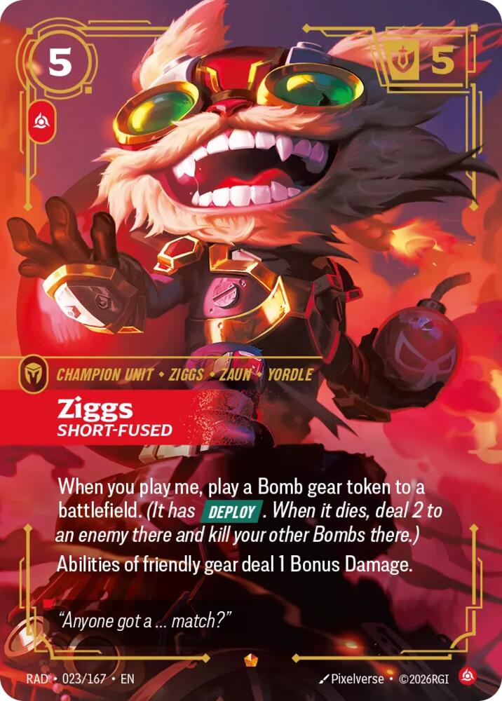 Ziggs, Short-Fused (Foil) (Radiance)(RAD-023/167)(E)