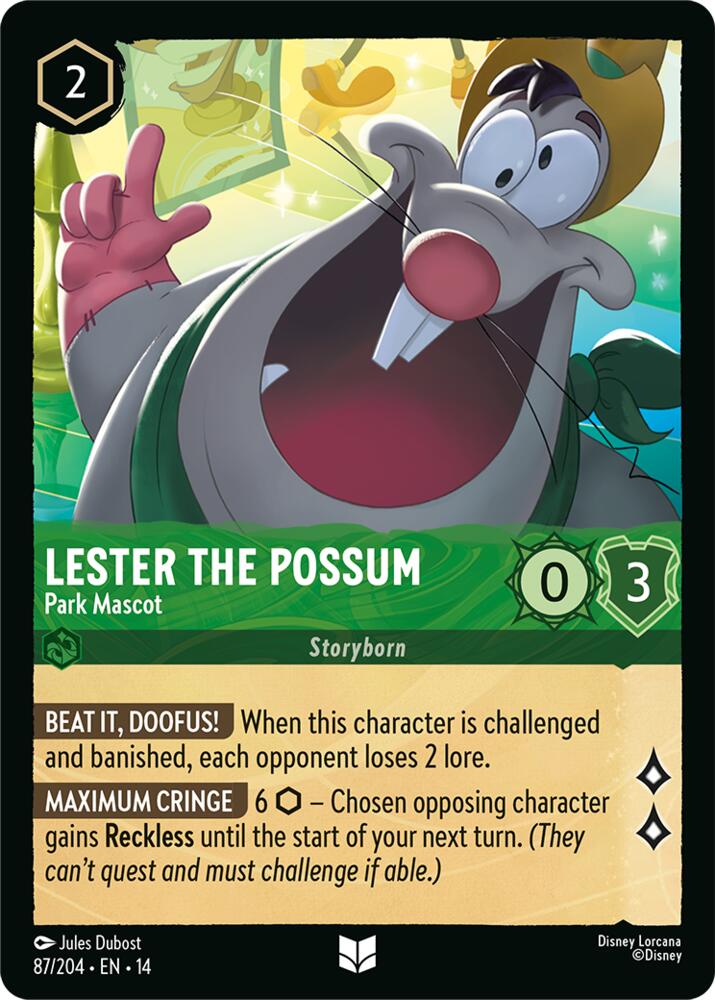 Lester the Possum - Park Mascot (Hyperia City)(14-87/204)(UN)