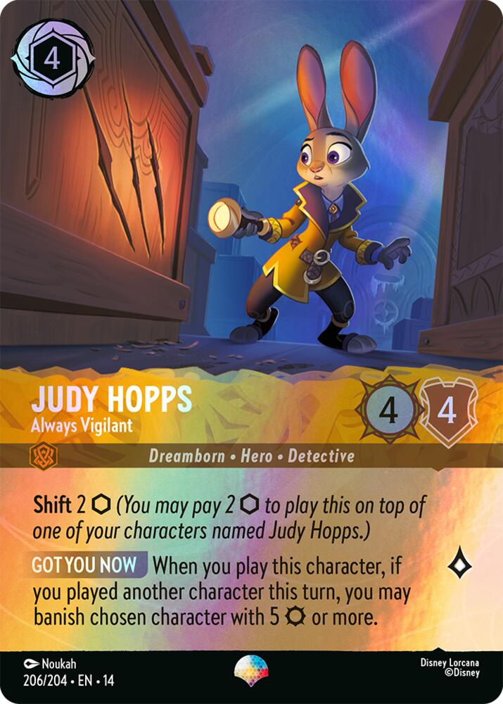 Judy Hopps - Always Vigilant (Epic) (Holofoil) (Hyperia City)(14-206/204)(EP)