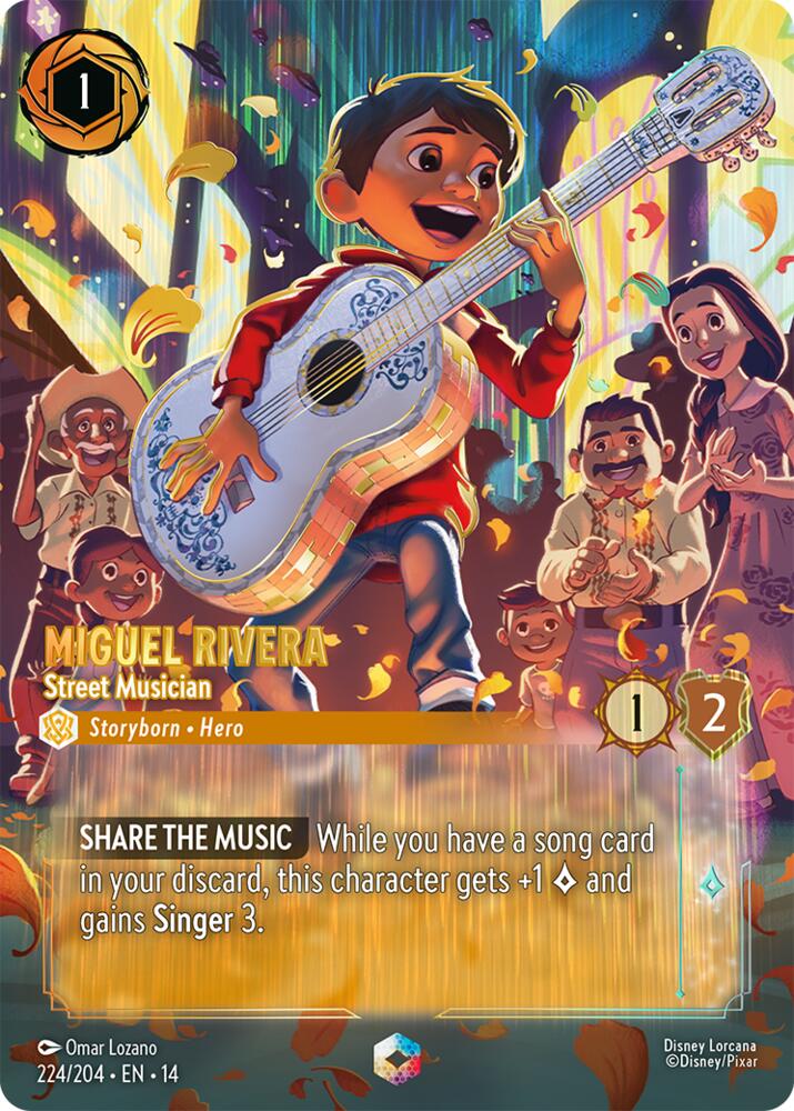 Miguel Rivera - Street Musician (Enchanted) (Holofoil) (Hyperia City)(14-224/204)(EN)