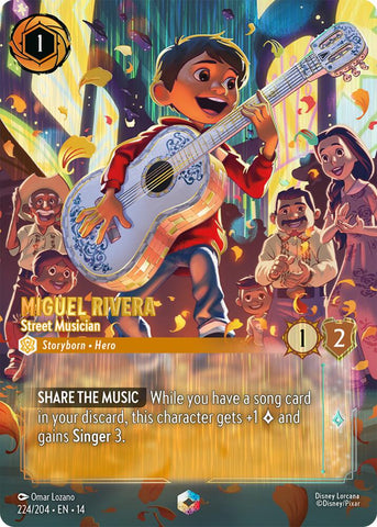 Miguel Rivera - Street Musician (Enchanted) (Holofoil) (Hyperia City)(14-224/204)(EN)