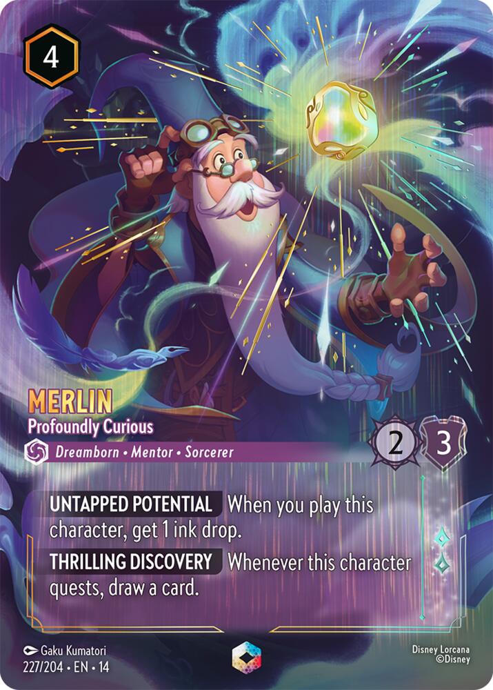 Merlin - Profoundly Curious (Enchanted) (Holofoil) (Hyperia City)(14-227/204)(EN)