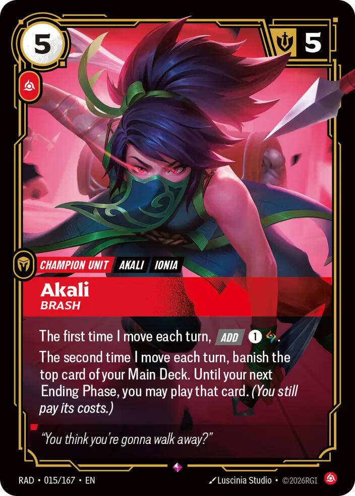 Akali, Brash (Foil) (Radiance)(RAD-015/167)(R)
