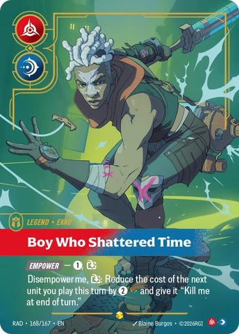 Ekko, Boy Who Shattered Time (Overnumbered) (Foil) (Radiance)(RAD-168/167)(O/AA)