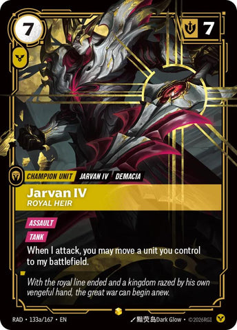 Jarvan IV, Royal Heir (Alternate Art) (Foil) (Radiance)(RAD-133a/167)(O/AA)