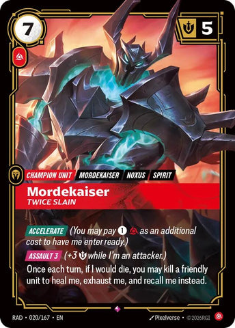 Mordekaiser, Twice Slain (Foil) (Radiance)(RAD-020/167)(R)