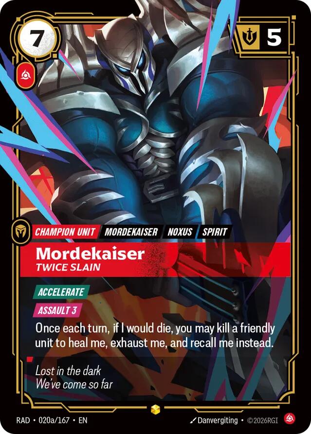 Mordekaiser, Twice Slain (Alternate Art) (Foil) (Radiance)(RAD-020a/167)(O/AA)