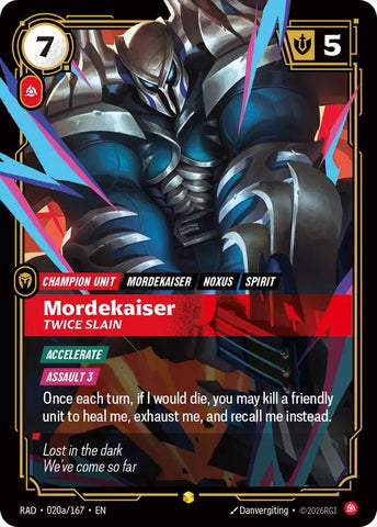 Mordekaiser, Twice Slain (Alternate Art) (Foil) (Radiance)(RAD-020a/167)(O/AA)