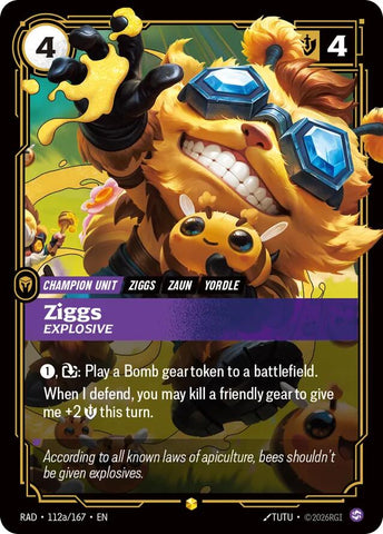 Ziggs, Explosive (Alternate Art) (Foil) (Radiance)(RAD-112a/167)(O/AA)