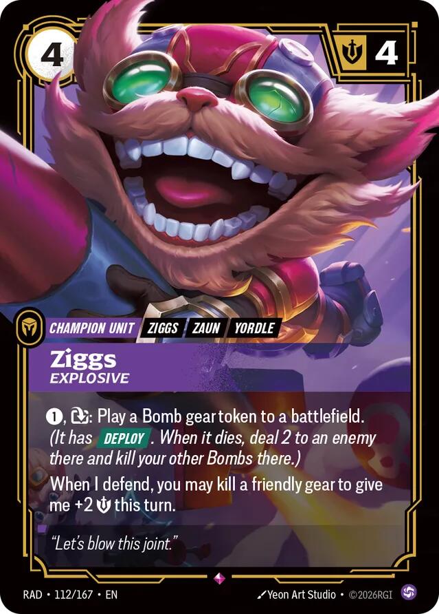 Ziggs, Explosive (Foil) (Radiance)(RAD-112/167)(R)