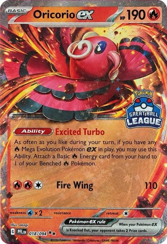 Oricorio ex (018/094) (Great Ball League) [League & Championship Cards]