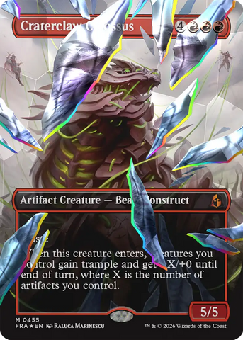 Craterclaw Colossus [Borderless] (Facet Foil) (0455) [Foil] (Reality Fracture)(FRA-455)(M)