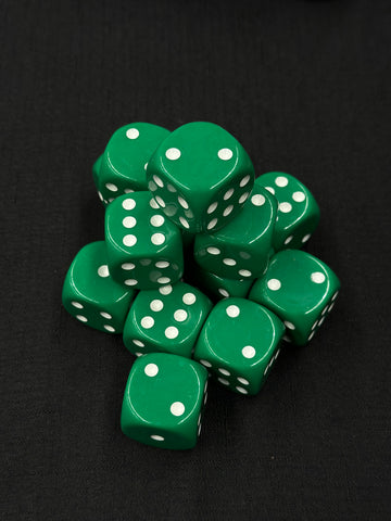 30mm Dice | Green with White Pips
