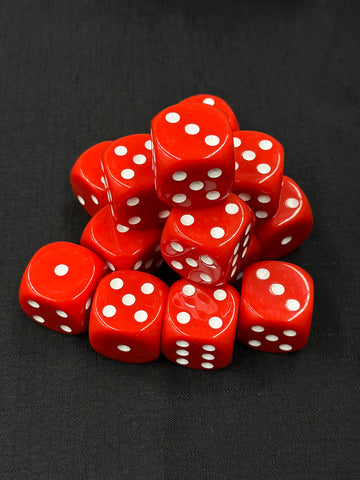 30mm Dice | Red with White Pips