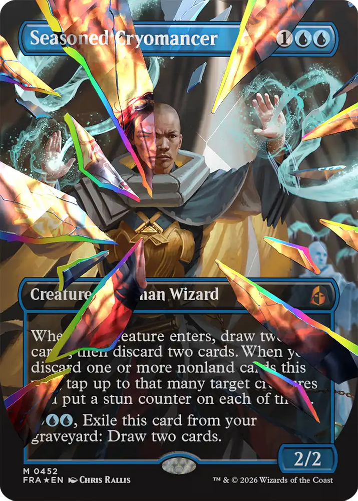 Seasoned Cryomancer [Borderless] (Facet Foil) (0452) [Foil] (Reality Fracture)(FRA-452)(M)