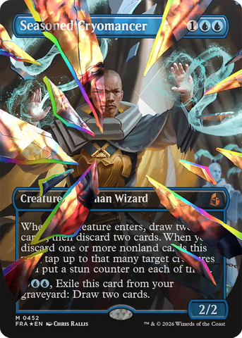 Seasoned Cryomancer [Borderless] (Facet Foil) (0452) [Foil] (Reality Fracture)(FRA-452)(M)