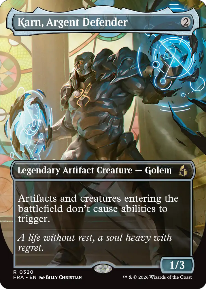 Karn, Argent Defender [Borderless] (Reality Fracture)(FRA-320)(R)