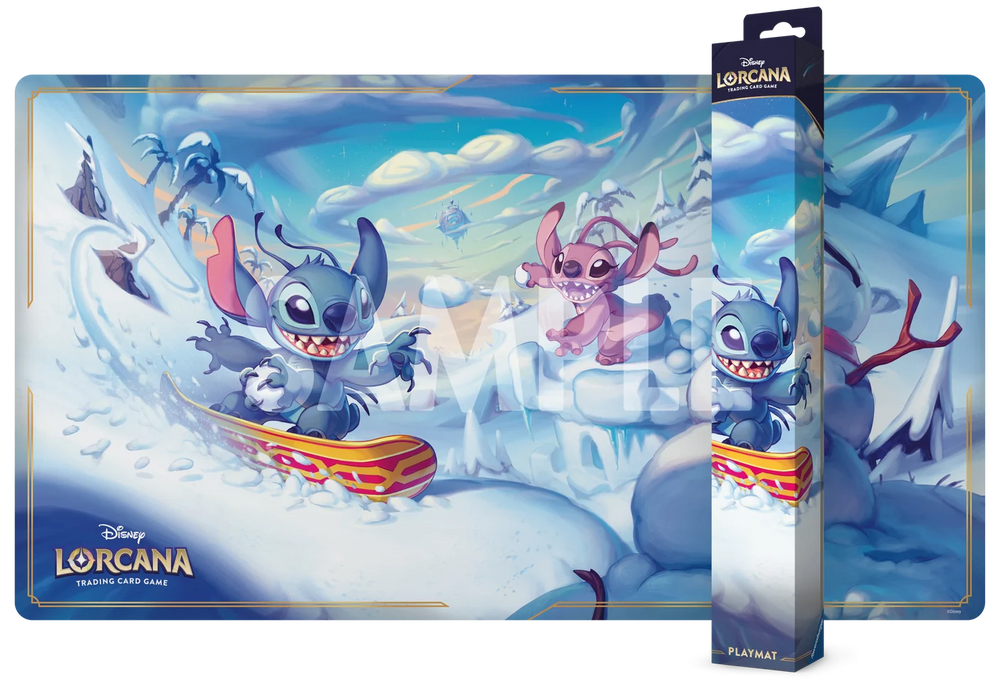 Disney Lorcana TCG S14 Hyperia City: Snowboarding Stitch Playmat